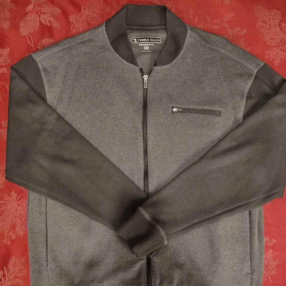 Pebble Beach Performance Full Zip Grey Jacket, Size M, Like New!